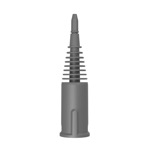 BLACKDECKER BHSMP2008 gray plastic spray nozzle, vertical front angle, with ribbed design and tapered tip.
