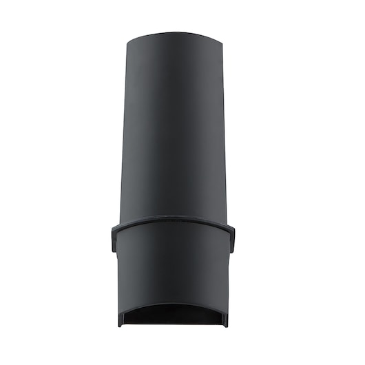 BLACK+DECKER DVC320B21 black vacuum nozzle attachment front view, photography on white background.