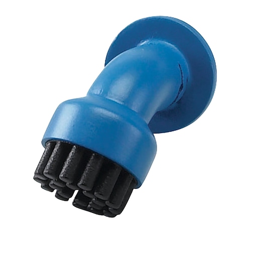 BLACKDECKER FSMH1321 steam cleaner brush attachment, blue and black, front angle on white background.