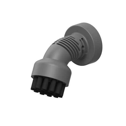 BLACKDECKER FSMH13E5 gray steam mop brush attachment, photography, angled view on white background.