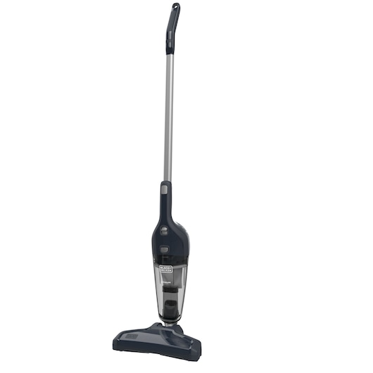 BLACKDECKER NSVA315J stick vacuum cleaner, navy and silver, front angle on white background